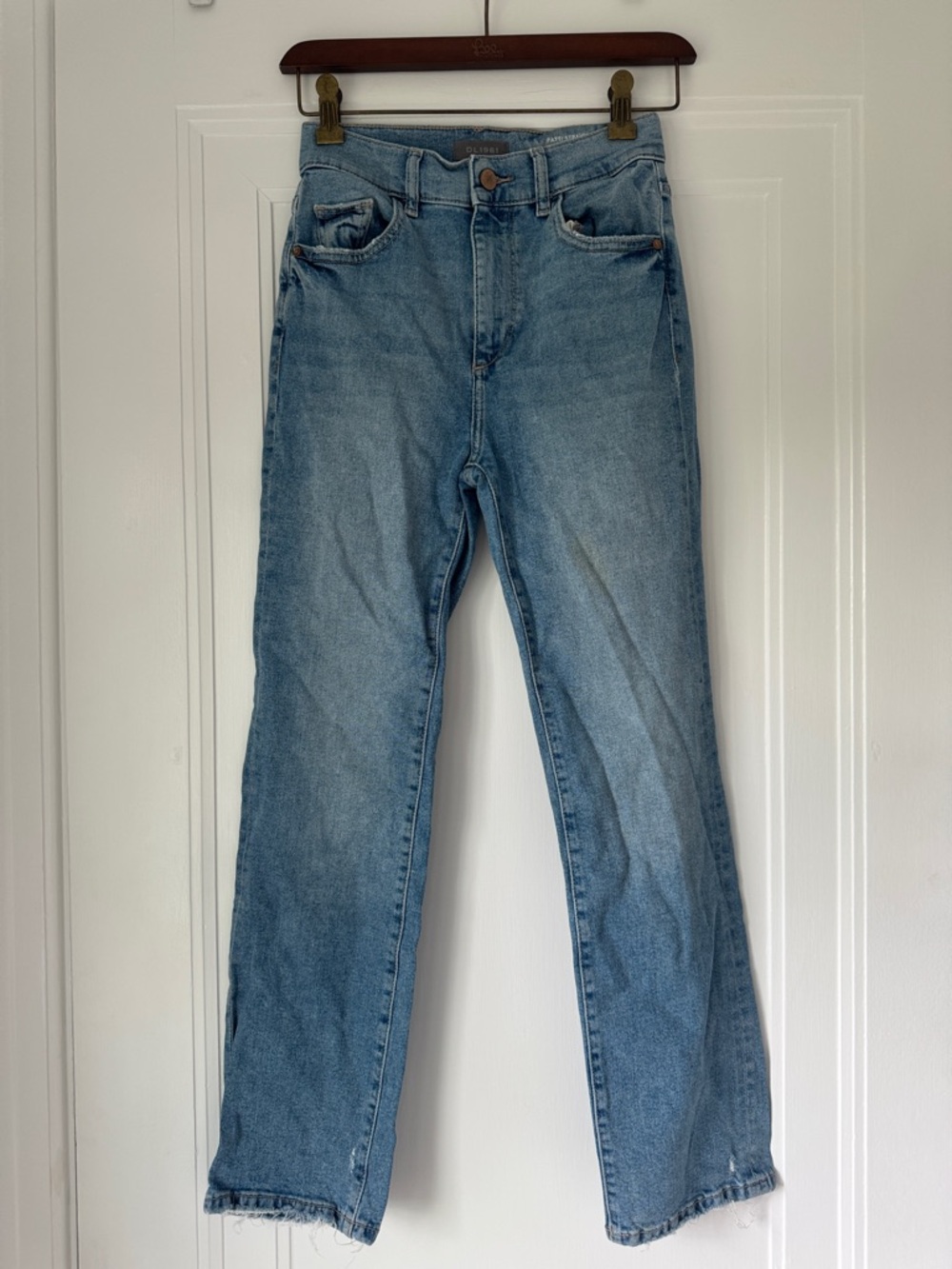 DL1961 23 Light Blue High-Rise Straight Jeans